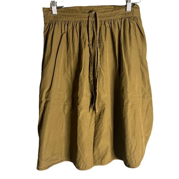 Vince Drawstring Knee Length Skirt Army Green Size S - Picture 2 of 6